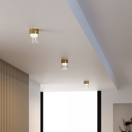 фото Светильник потолочный светодиодный 10W 4000К латунь/прозрачный 25047/LED