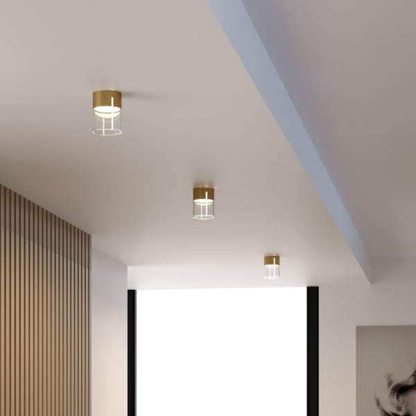 фото Светильник потолочный светодиодный 10W 4000К латунь/прозрачный 25047/LED