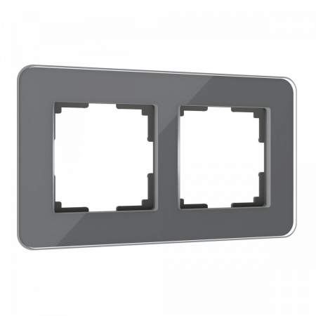 фото Рамка из стекла на 2 поста Elite графит W0022440