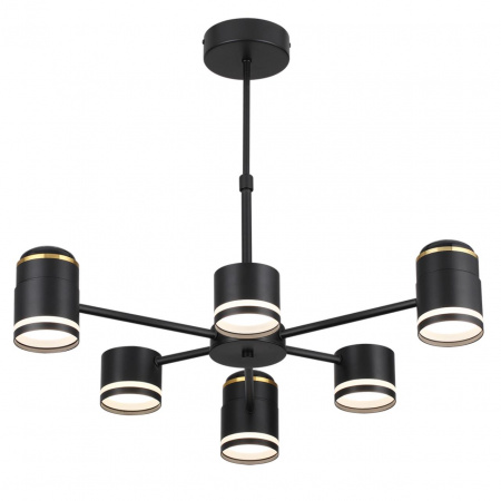 фото Черный, металл/акрил Люстра потолочная GX53 LED 6*10W + LED-проектор 3*5W 2700К 220V VIRSAVA COMFI, арт. 8234/6C