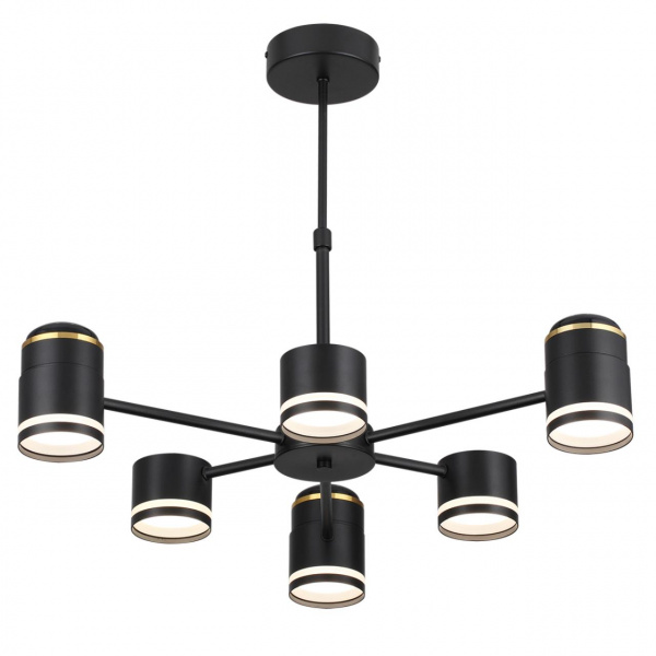 фото Черный, металл/акрил Люстра потолочная GX53 LED 6*10W + LED-проектор 3*5W 2700К 220V VIRSAVA COMFI, арт. 8234/6C