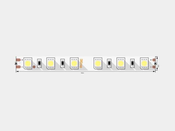фото Светодиодная лента 5050, 60 LED/м, 14,4 Вт/м, 24В, IP20, Цвет: Теплый белый, SWG560-24-14.4-WW-M, катушка 5 м