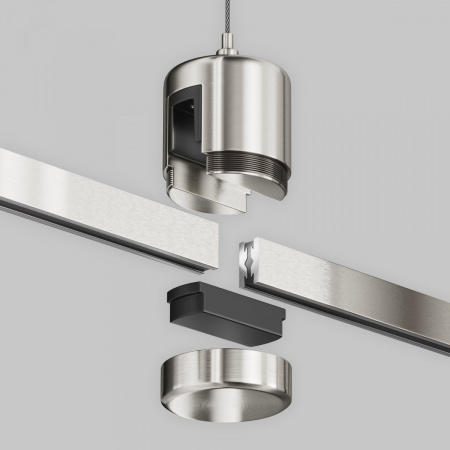 фото Подвес тросовый Hang с прямым коннектором питания Flarity платина Maytoni Technical TRA157SW-IPC1-PT