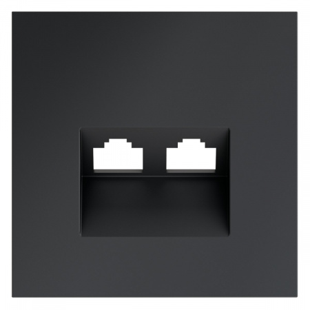фото Накладка для розетки компьютерной двойной RJ45+RJ45 кат.6, S70 (графит)