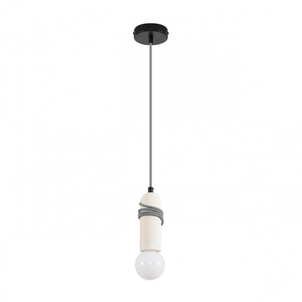 Черный/белый, металл/бетон Подвес E27 LED 10W 220V TESLA ECO, арт. 8363/1A