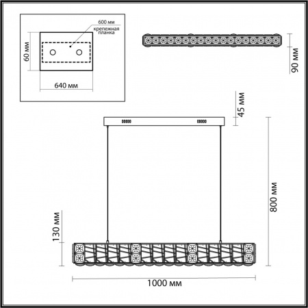 фото Золото/прозрачный/металл/хрусталь/стекло Люстра LED 40W 3700K VERSION HALL, арт. 5071/40L