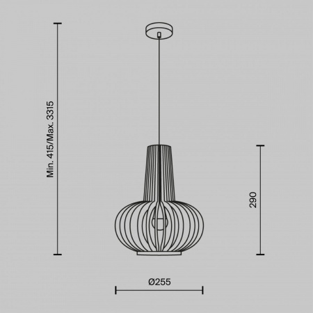 фото Подвесной светильник Maytoni Roots MOD193PL-01W, черный