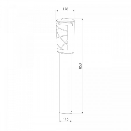 фото Ландшафтный светильник на столбе Premier F черный IP44 GL 1017F