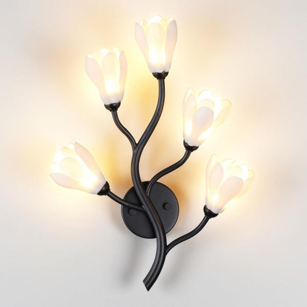 фото Черный матовый/белый/фарфор Бра G4 LED 5*5W GARDI MODERN, арт. 5090/5W
