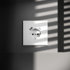 фото Розетка встраиваемая VOLTUM S70 с заземлением и защитными шторками, 16А, с USB, A+С, (белый матовый)