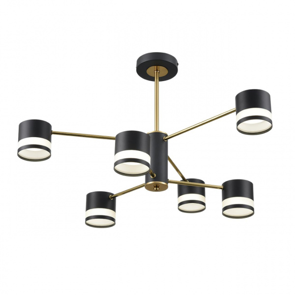 фото Черный/латунь, металл/акрил Люстра потолочная LED GX53 6*7W 220V LANIKA COMFI, арт. 8240/6C