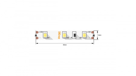фото Светодиодная лента 2835, 60 LED/м, 4,8 Вт/м, 12В, IP20, 3M, Цвет: Теплый белый, SWG260-12-4.8-WW-M, катушка 5 м