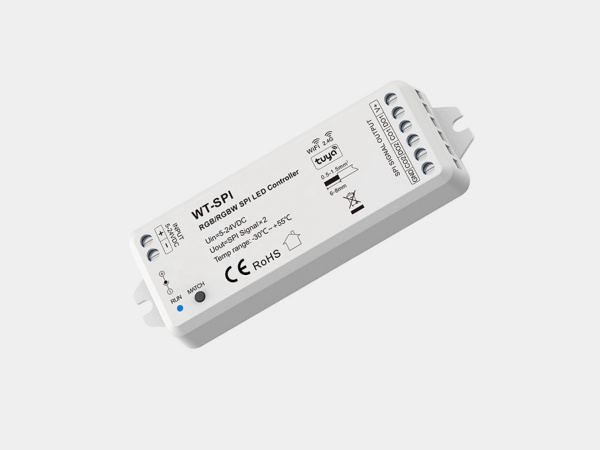 Контроллер SWG RGB SPI для светодиодной ленты с Wi-Fi Tuya, 12–24В, IP20, WT-SPI