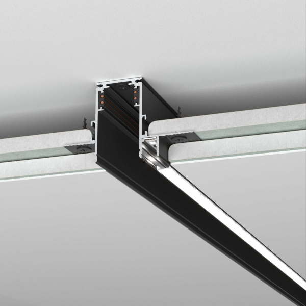 Slim Magnetic Шинопровод встраиваемый с местом под светодиодную ленту чёрный (2м) 85132/00