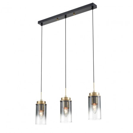 фото Черный/бронза металл/стекло Подвес Е14 3*40W 220V ISHA COMFI, арт. 8101/3A