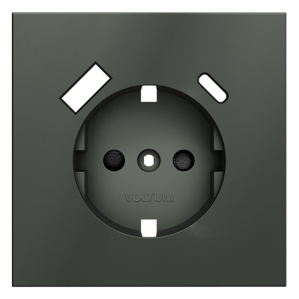фото Накладка для розетки с заземлением и защитными шторками, с USB A+C, S70 (титан)