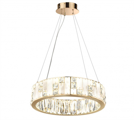 фото Золото/прозрачный/белый/металл/хрусталь/алебастр Люстра LED 46W 3700K CROSSA HALL, арт. 5072/60L