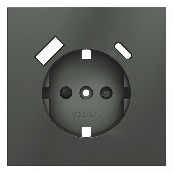 Накладка для розетки с заземлением и защитными шторками, с USB A+C, S70 (титан)
