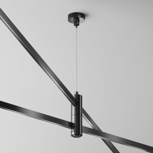 фото Подвес тросовый Hang двойной Flarity черный Maytoni Technical TRA157SW-D1-B