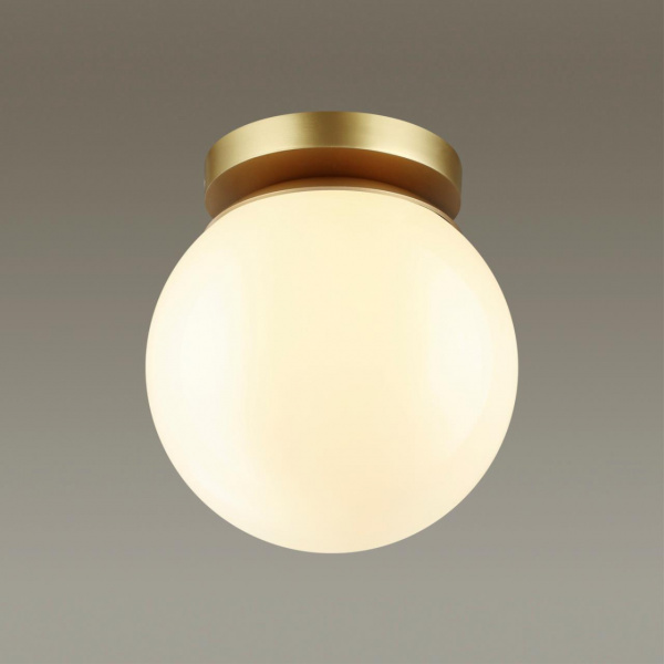фото Золотист/металл/белый/акрил Потолочный светильник IP44 E27 LED max 5W BOSCO HIGHTECH, арт. 4247/1C