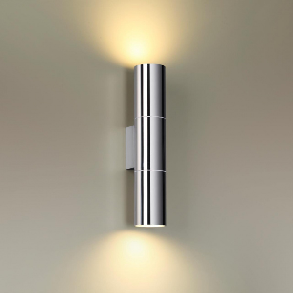 фото Хром/металл Настенный светильник IP44 LED E27 max 2*7W BAZEL HIGHTECH, арт. 4281/2WA
