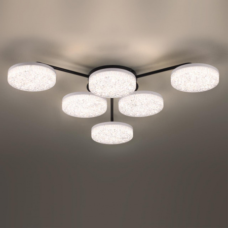 фото Черный, металл/акрил Люстра потолочная с ПДУ LED 85W 3000-6000К 220V DIDANA LEDIO, арт. 8236/6CL