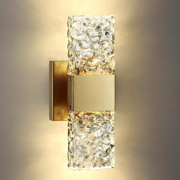 фото Матовое золото/металл/стекло Настенный св-к IP20 LED 10W 612Лм 3000K RICCI HIGHTECH, арт. 4364/5WL