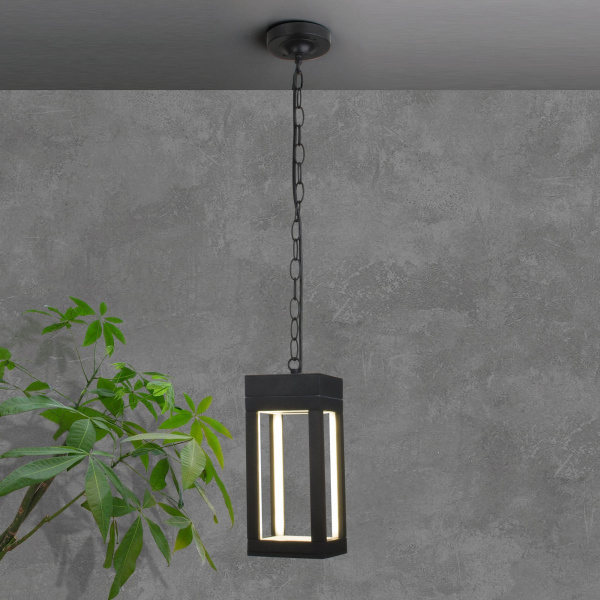 фото Уличный подвесной светодиодный светильник Frame LED IP54 1528 TECHNO черный