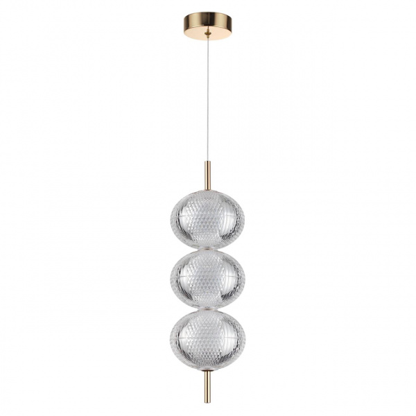 Золото/прозрачный, металл/пластик Подвес LED 18W 3000K 220V CAPRICE LEDIO, арт. 6577/18L