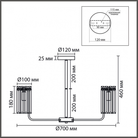 фото Золото/прозрачный, металл/хрусталь Люстра потолочная E14 7*40W 220V FAVLA CLASSI, арт. 8347/7