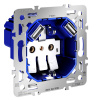 фото Механизм розетки с заземлением и защитными шторками 16А, с USB A+A, S70