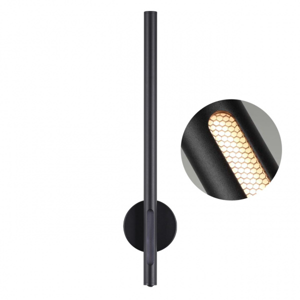 Черный/металл/акрил Настенный светильник (выкл. на корпусе) IP20 LED 12W 3000K 220V MALI HIGHTECH, арт. 6643/10WL