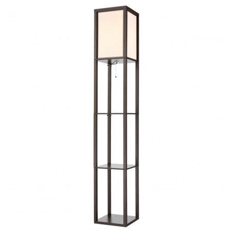 фото Кофейный/белый, дерево/текстиль Торшер Е27 1*60W 220V PRACTIC COMFI, арт. 8090/1F