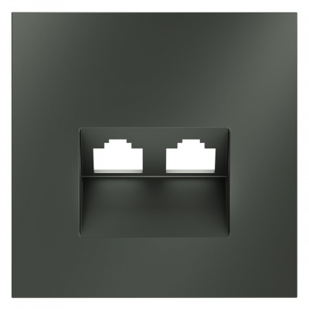 фото Накладка для розетки компьютерной двойной RJ45+RJ45 кат.6, S70 (титан)