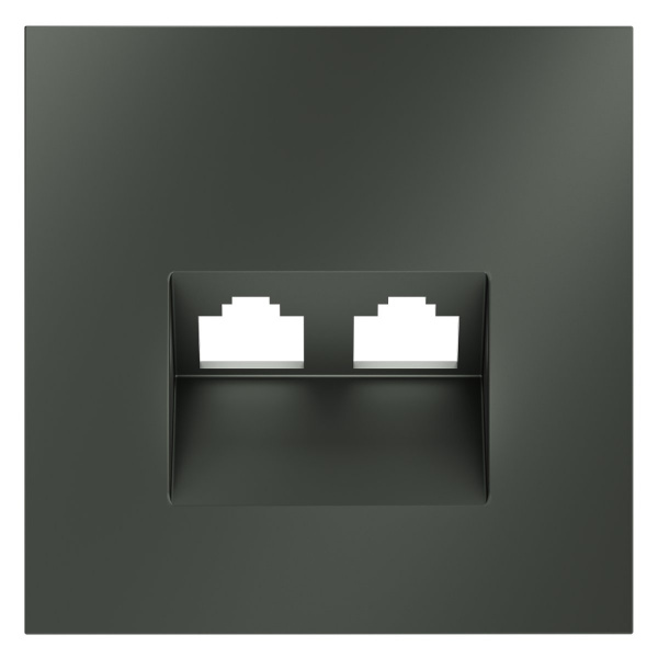 фото Накладка для розетки компьютерной двойной RJ45+RJ45 кат.6, S70 (титан)