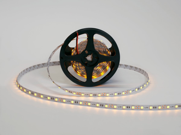 Светодиодная лента 5050, 60 LED/м, 14,4 Вт/м, 12В, IP20, Цвет: Желтый, SWG560-12-14.4-Y-M, катушка 5 м