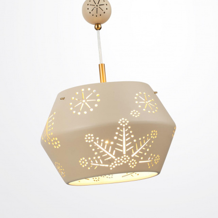 фото Бежевый/античная бронза/металл/керамика Подвес E27 1*40W KARELIA PENDANT, арт. 5444/1A