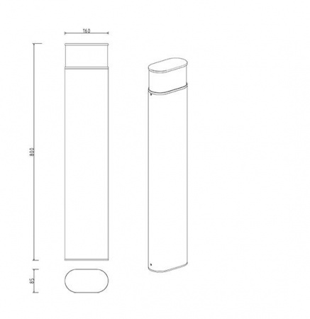 фото Светильник "Альба"  Bollard light  LED 12,5W  G4017- 800  3000К.  Цвет: черный