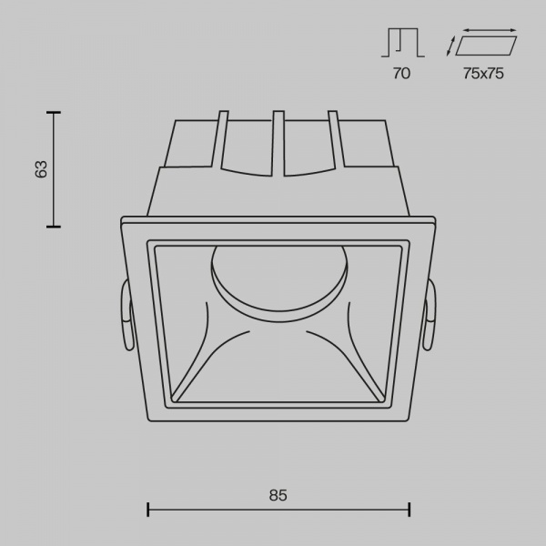 фото Встраиваемый светильник Maytoni Technical Alfa LED DL043-01-15W4K-D-SQ-WB, белый