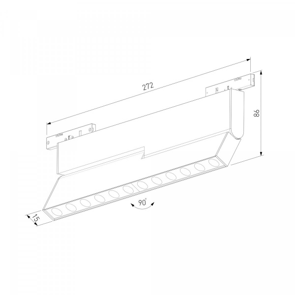 фото Mini Magnetic Трековый светильник 12W 3000K черный 85208/01