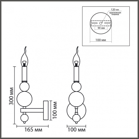 фото Черный/золото, металл Бра E14 1*40W 220V NANA MODERNI, арт. 8106/1W