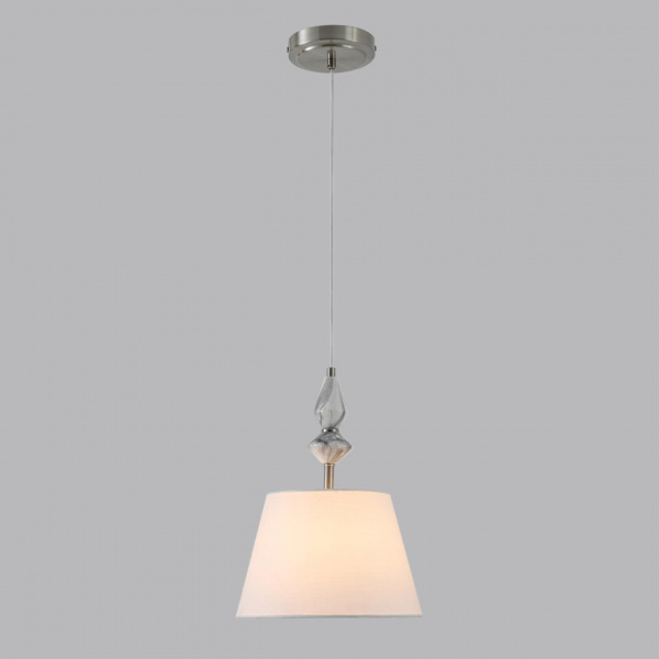 фото Никель/белый/серый, металл/керамика/ткань Подвес Е14 1*40W 220V VERMONT CLASSI, арт. 8274/1A