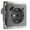 фото Розетка с заземлением, шторками и USB тип A+C (графит матовый) W1171764