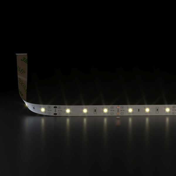 Комплект светодиодной ленты 12 В 4,8 Вт 60 Led/м 2835 IP20, теплый белый 3300K, 5 м