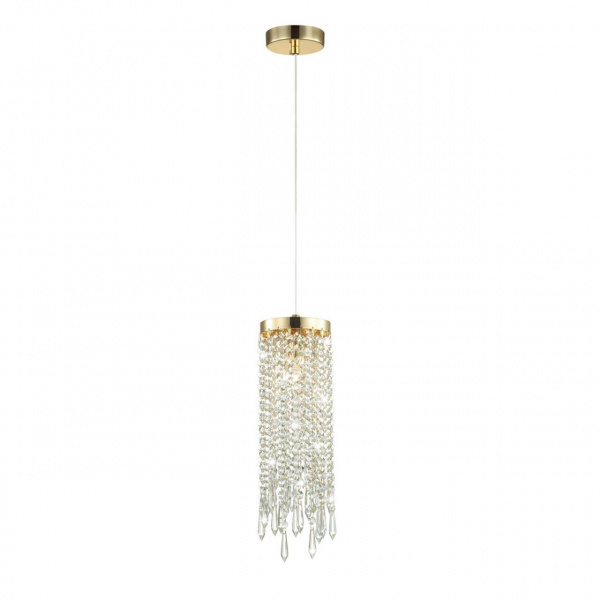фото Золотой/прозрачный металл/хрусталь Подвес E14 1*40W CHOKKA MODERN, арт. 5028/1