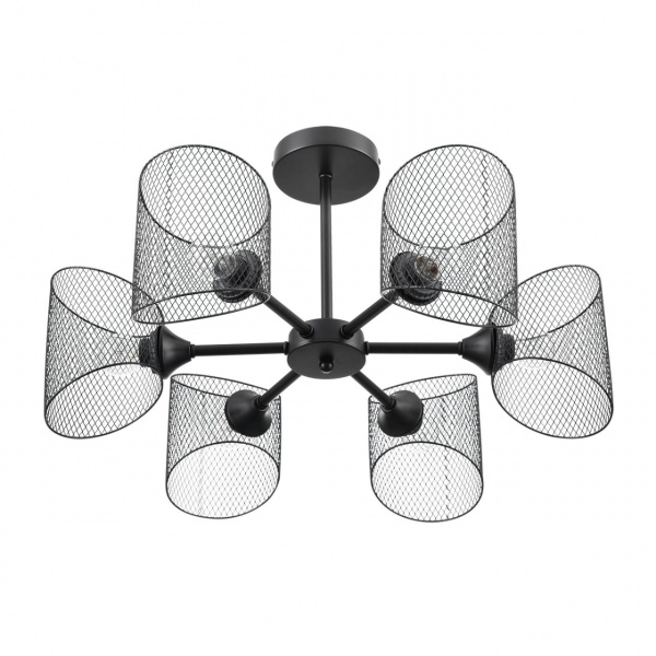 Черный металл Люстра потолочная Е27 6*60W 220V TIDINA COUNTY, арт. 8238/6C