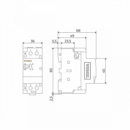 фото Контактор модульный 40 A 2NO (2 мод.) W942M40O
