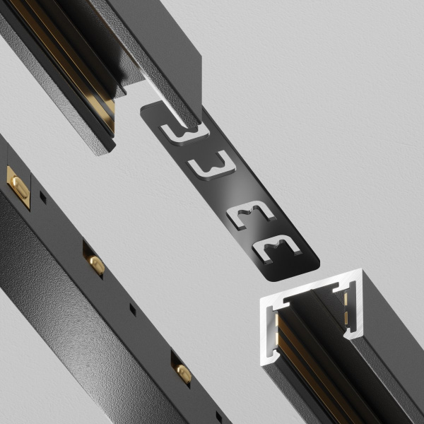 фото Коннектор прямой Exility X накладной/встраиваемый, черный, 2шт. Maytoni Technical TRA239C-21B