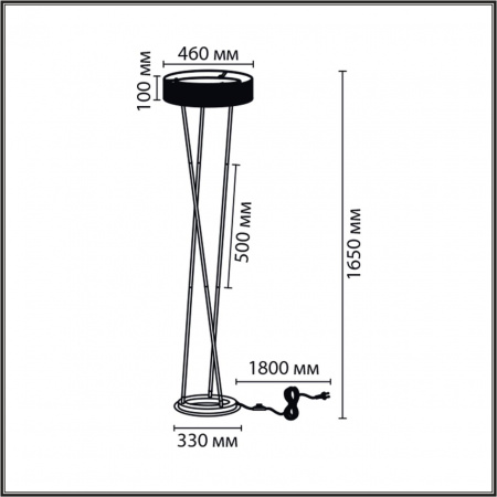 фото Черный, металл/силикон Торшер LED 30W 3000/4000/6000K 220V ALVA LEDIO, арт. 8370/30FL