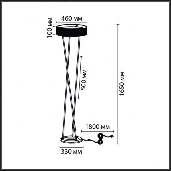 фото Черный, металл/силикон Торшер LED 30W 3000/4000/6000K 220V ALVA LEDIO, арт. 8370/30FL